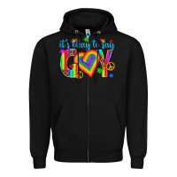 Black its okay to say gay Zipper Hoodie - texasbilliewilder