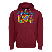 Burgundy its okay to say gay Zipper Hoodie - texasbilliewilder
