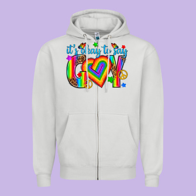 Zipper Hoodie its okay to say gay