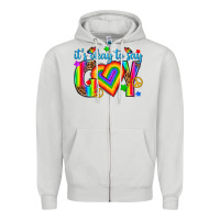 Dove Grey its okay to say gay Zipper Hoodie - texasbilliewilder