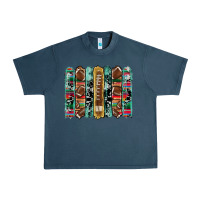 Midnight Navy football serape cowhide turquoise glitter  brushstrokes Urban Heavy Tee - Artiststas