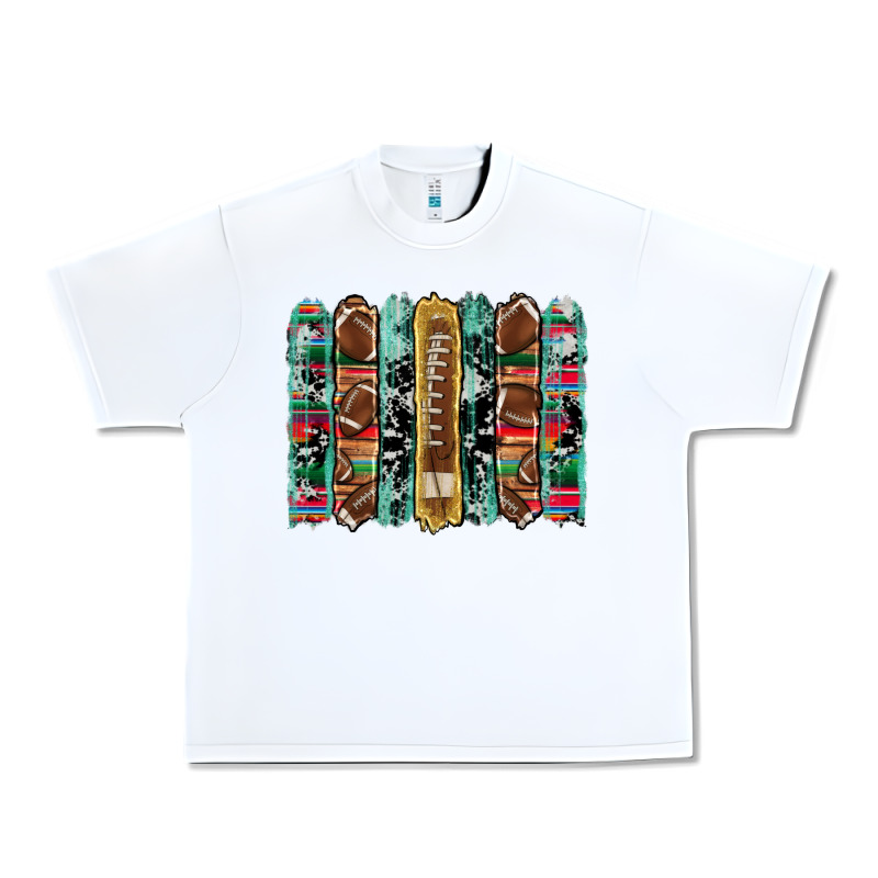 Football Serape Cowhide Turquoise Glitter  Brushstrokes Urban Heavy Tee by Artiststas | Teevron