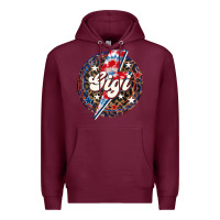Burgundy Western Gigi Patriotic Premium Hoodie - LillyAllenDesigns