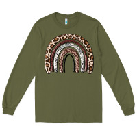Army Green Cheetah rainbow Long Sleeve Tee - MaliasSmallBusiness