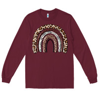 Burgundy Cheetah rainbow Long Sleeve Tee - MaliasSmallBusiness