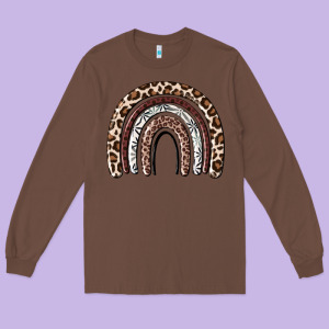 Cheetah Rainbow Long Sleeve Tee Designed By Maliassmallbusiness