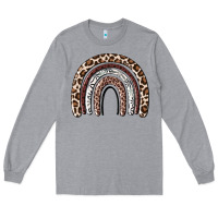 Heather Grey Cheetah rainbow Long Sleeve Tee - MaliasSmallBusiness