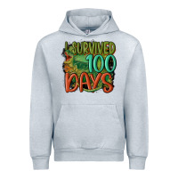 Heather Grey i survived 100 days Urban Hoodie - MaliasSmallBusiness
