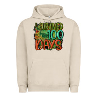 Pigment French Oak i survived 100 days Urban Hoodie - MaliasSmallBusiness