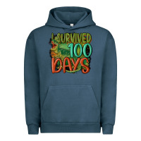 Pigment Midnight Navy i survived 100 days Urban Hoodie - MaliasSmallBusiness