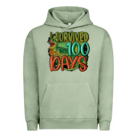 Pigment Oil Green i survived 100 days Urban Hoodie - MaliasSmallBusiness