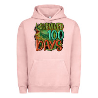 Pigment Salmon i survived 100 days Urban Hoodie - MaliasSmallBusiness