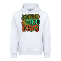 White i survived 100 days Urban Hoodie - MaliasSmallBusiness