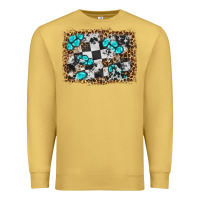 Antique Gold race leopard and gemstone background Premium Sweatshirt - HRA Design Shop