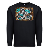 Black race leopard and gemstone background Premium Sweatshirt - HRA Design Shop