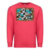 Cardinal race leopard and gemstone background Premium Sweatshirt - HRA Design Shop