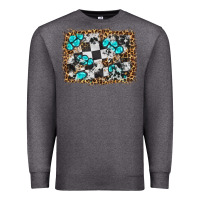 Charcoal Heather race leopard and gemstone background Premium Sweatshirt - HRA Design Shop