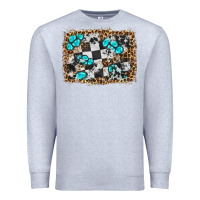 Heather Grey race leopard and gemstone background Premium Sweatshirt - HRA Design Shop