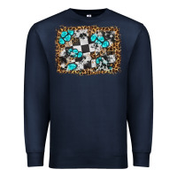 Navy race leopard and gemstone background Premium Sweatshirt - HRA Design Shop