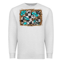 Oatmeal Heather race leopard and gemstone background Premium Sweatshirt - HRA Design Shop