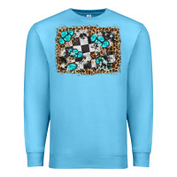 Ocean Blue race leopard and gemstone background Premium Sweatshirt - HRA Design Shop