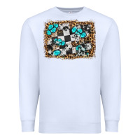 White race leopard and gemstone background Premium Sweatshirt - HRA Design Shop