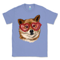 Colony Blue shiba inu with love glasses Classic Tee - RanaPortraitStore
