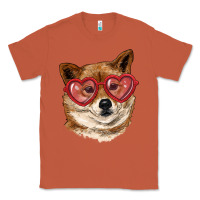 Copper shiba inu with love glasses Classic Tee - RanaPortraitStore