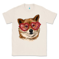 Natural shiba inu with love glasses Classic Tee - RanaPortraitStore