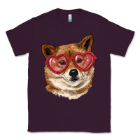 Plum shiba inu with love glasses Classic Tee - RanaPortraitStore