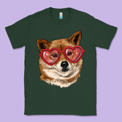 Shiba Inu With Love Glasses Classic Tee Designed By Ranaportraitstore