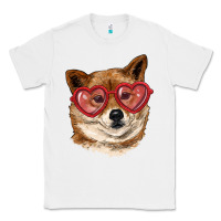 White shiba inu with love glasses Classic Tee - RanaPortraitStore