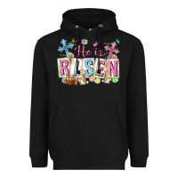 He Is Risen Easter With Flowers Heavyweight Hoodie | Teevron