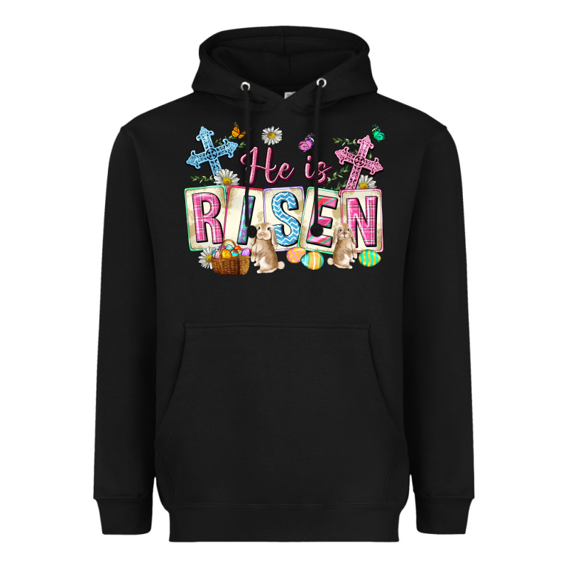 He Is Risen Easter With Flowers Heavyweight Hoodie by Neo Western | Teevron