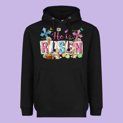He Is Risen Easter With Flowers Heavyweight Hoodie Designed By Neo Western