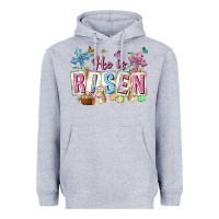 Heather Grey he is risen easter with flowers Heavyweight Hoodie - Neo Western