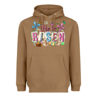Toasted Coconut he is risen easter with flowers Heavyweight Hoodie - Neo Western