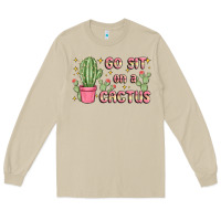 Mushroom go sit on a cactus Long Sleeve Tee - MaliasSmallBusiness