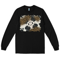 Black black and white cowhide background Long Sleeve Tee - BarkalooDesign