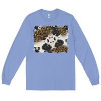 Colony Blue black and white cowhide background Long Sleeve Tee - BarkalooDesign
