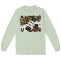 Matcha black and white cowhide background Long Sleeve Tee - BarkalooDesign