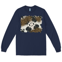 Navy black and white cowhide background Long Sleeve Tee - BarkalooDesign