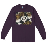 Plum black and white cowhide background Long Sleeve Tee - BarkalooDesign