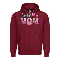 Burgundy love mom Zipper Hoodie - Zillion Design Studio