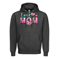 Charcoal Heather love mom Zipper Hoodie - Zillion Design Studio