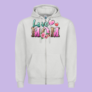 Love Mom Zipper Hoodie Designed By Zillion Design Studio