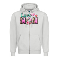 Dove Grey love mom Zipper Hoodie - Zillion Design Studio