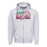 Heather Grey love mom Zipper Hoodie - Zillion Design Studio