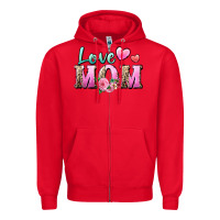 Red love mom Zipper Hoodie - Zillion Design Studio