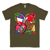 Army Green dominican republic  hearts Classic Tee - texasbilliewilder